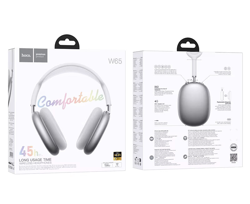 Casque W65 Happy BT – Le casque Bluetooth longue autonomie, confortable et polyvalent - white