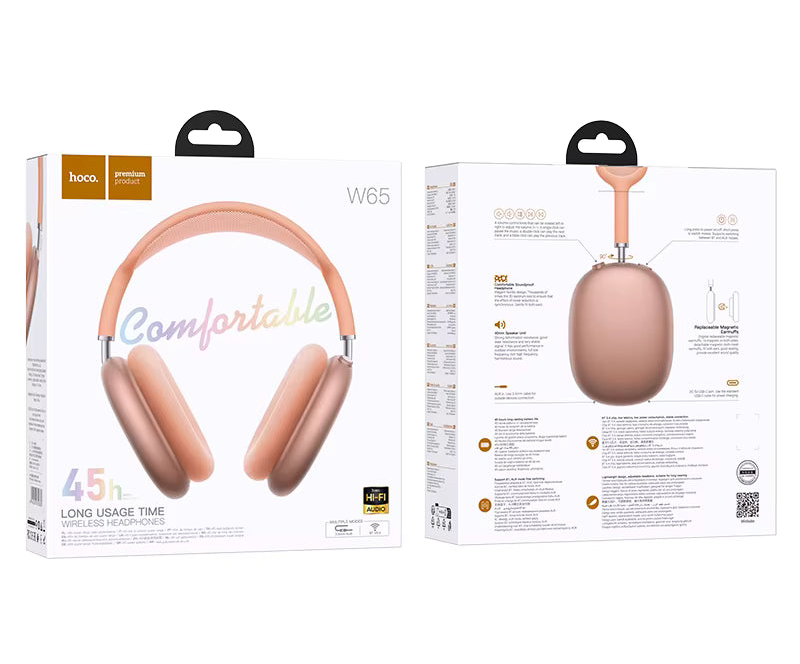 Casque W65 Happy BT – Le casque Bluetooth longue autonomie, confortable et polyvalent - Orange